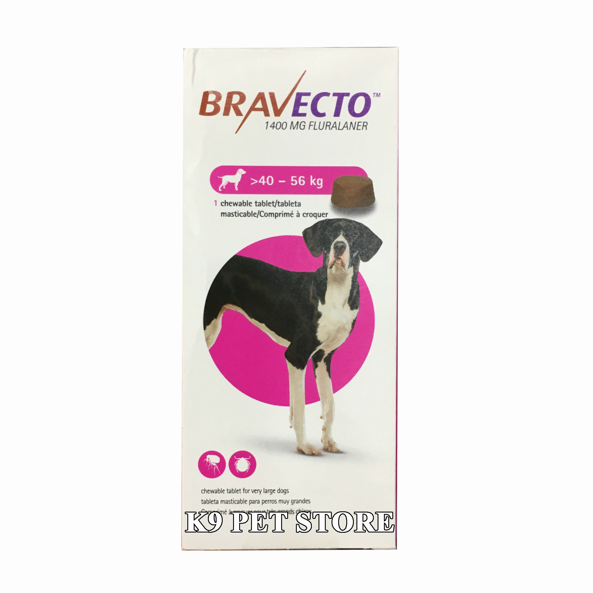 Bravecto 40-56kg - Trị ve ghẻ viêm da Demodex chó