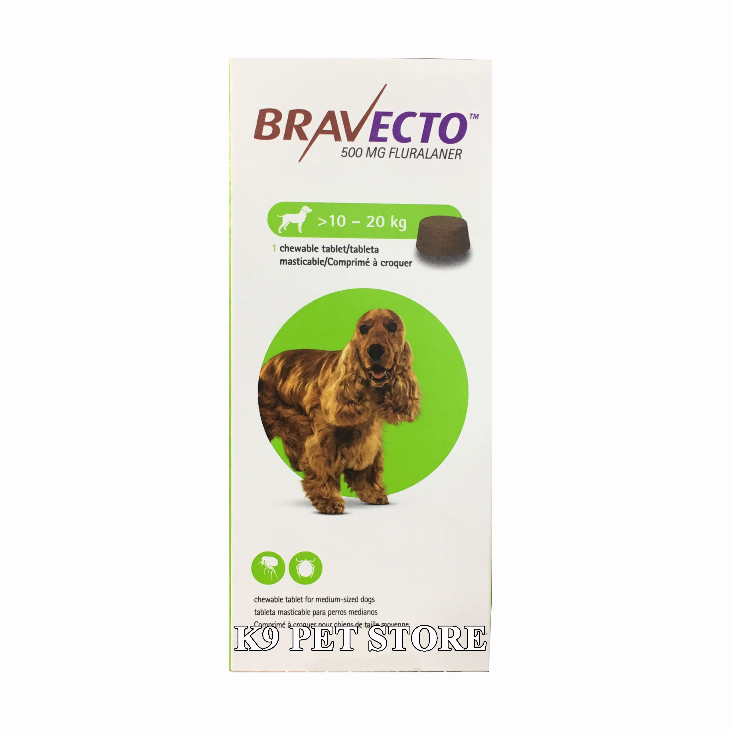 Bravecto 10-20kg - Trị ve ghẻ viêm da Demodex chó