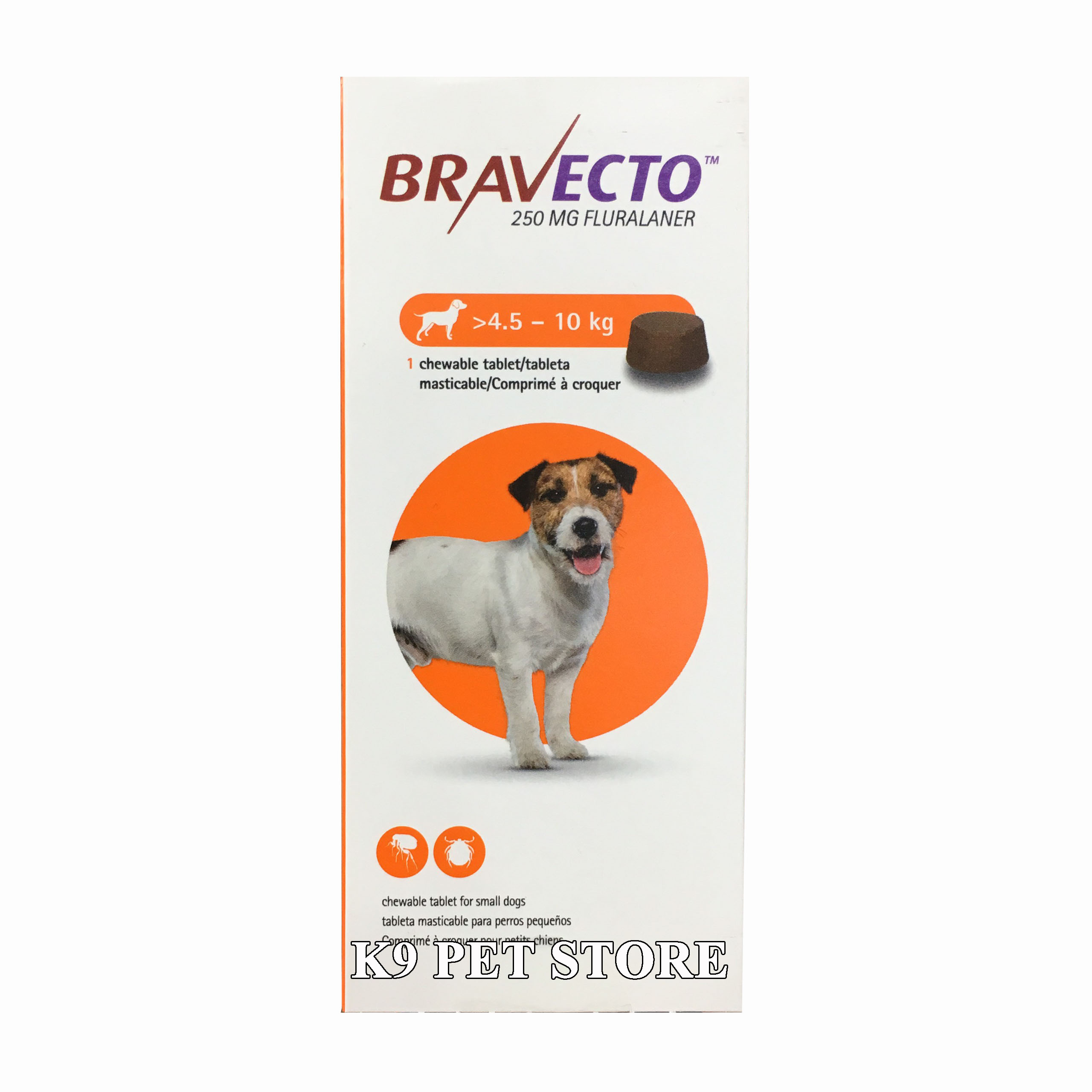 Bravecto Petit chien 4,5 à 10 kg 1 comprimé, Chien