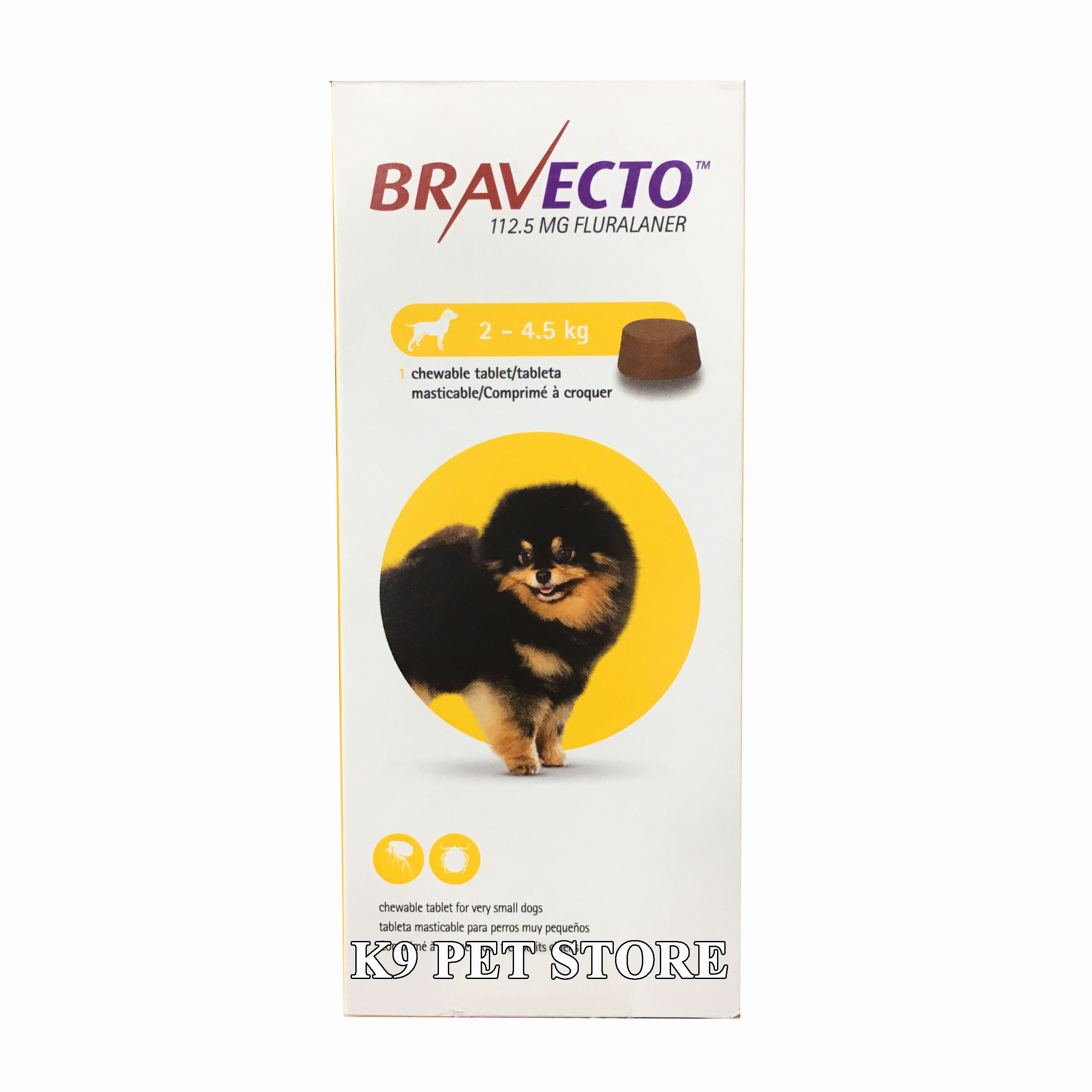 Bravecto 2.5-4.5kg - Trị ve ghẻ viêm da Demodex chó