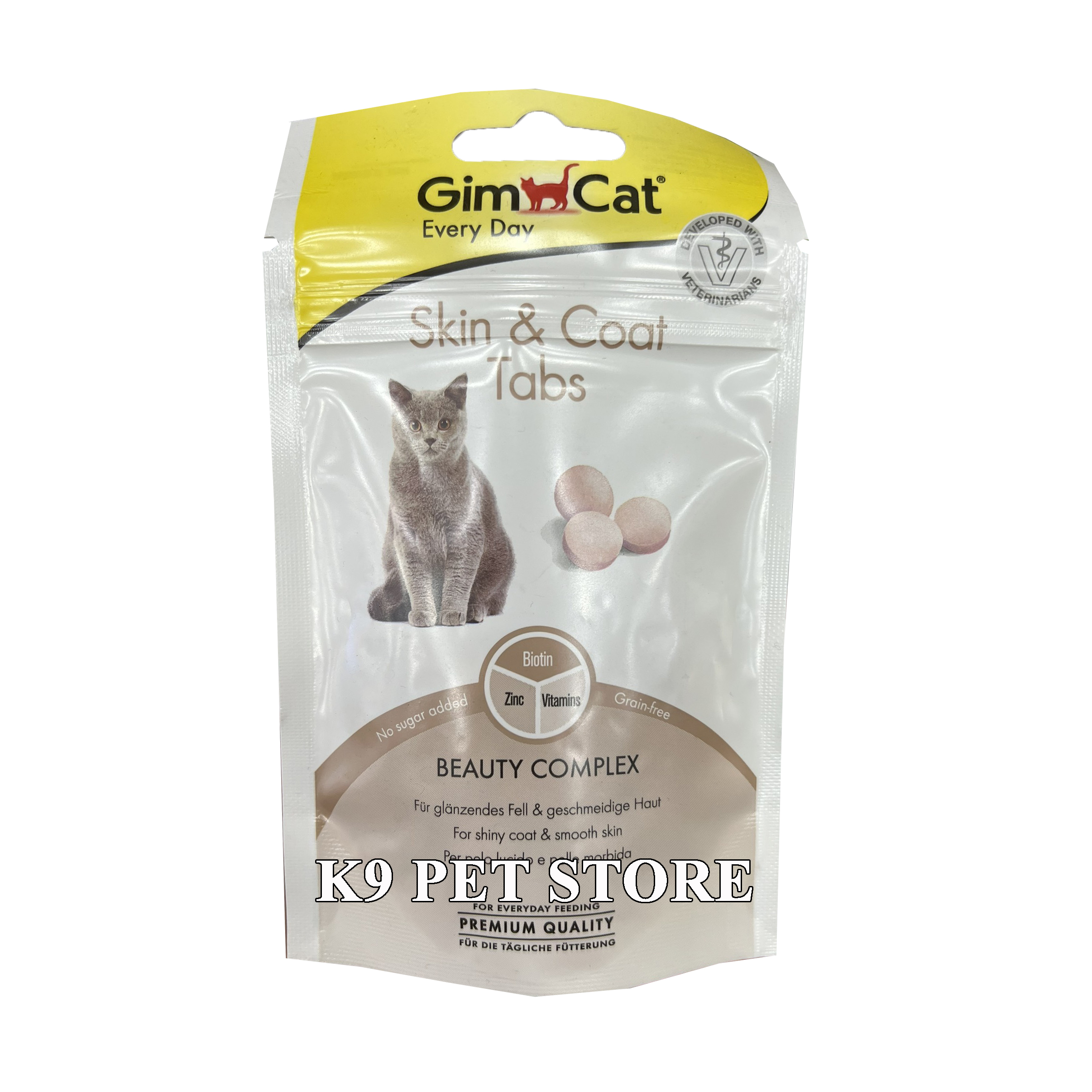 Gimcat - Bánh thưởng hỗ trợ sức khỏe của da và lông mèo - Skin & Coat Tabs 40g