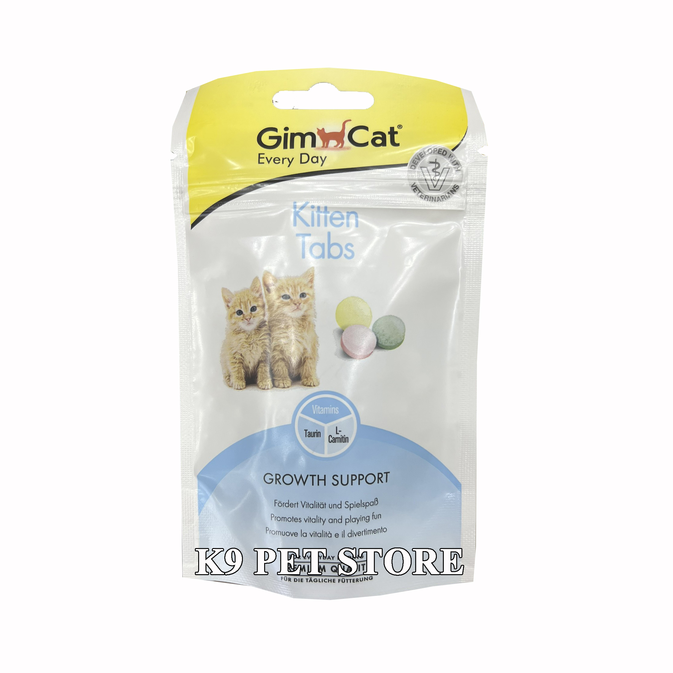 Gimcat - Bánh thưởng vitamin tổng hợp cho mèo con - Kitten Tabs 40g