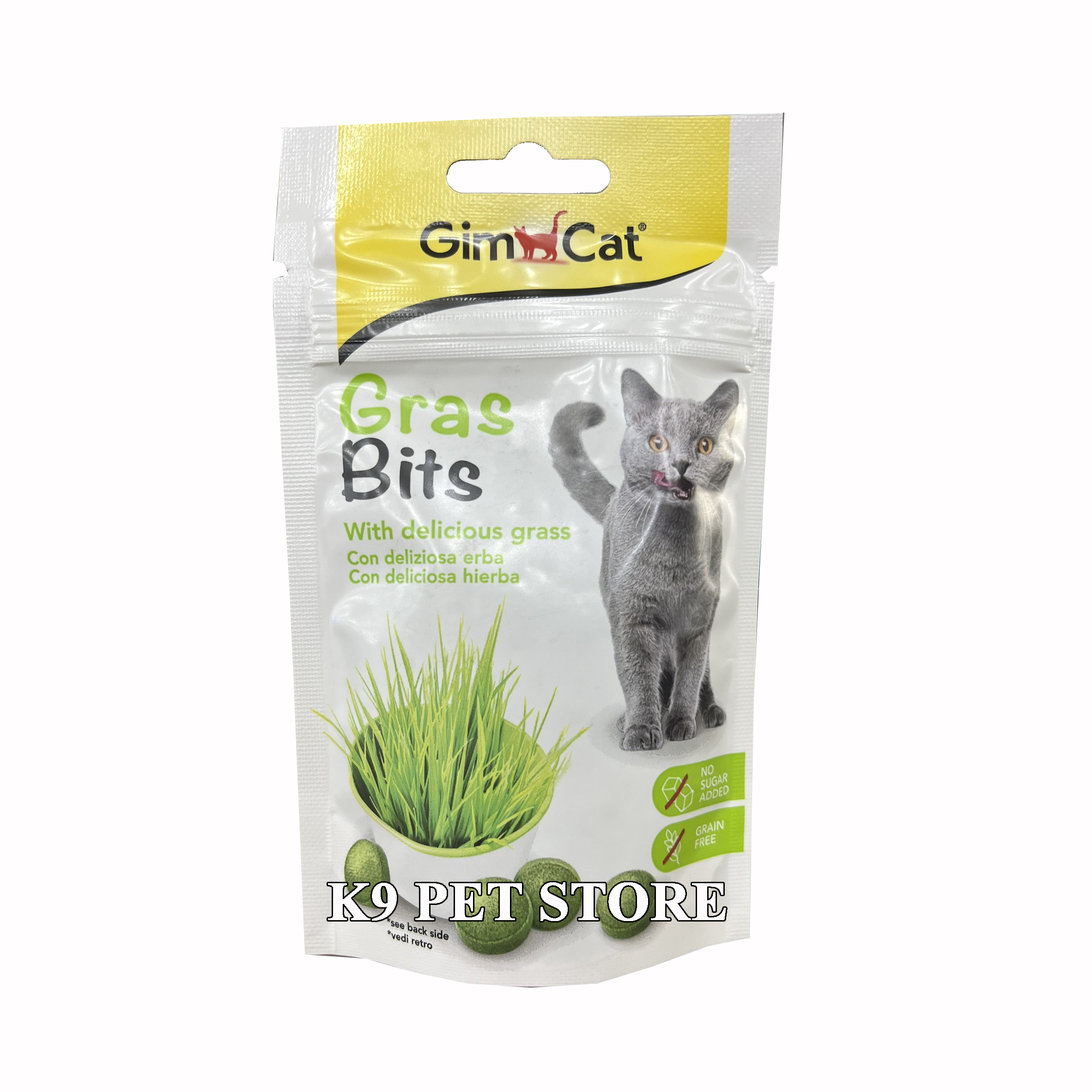Gimcat - Bánh thưởng vị cỏ cho mèo - Grass Tabs 40g