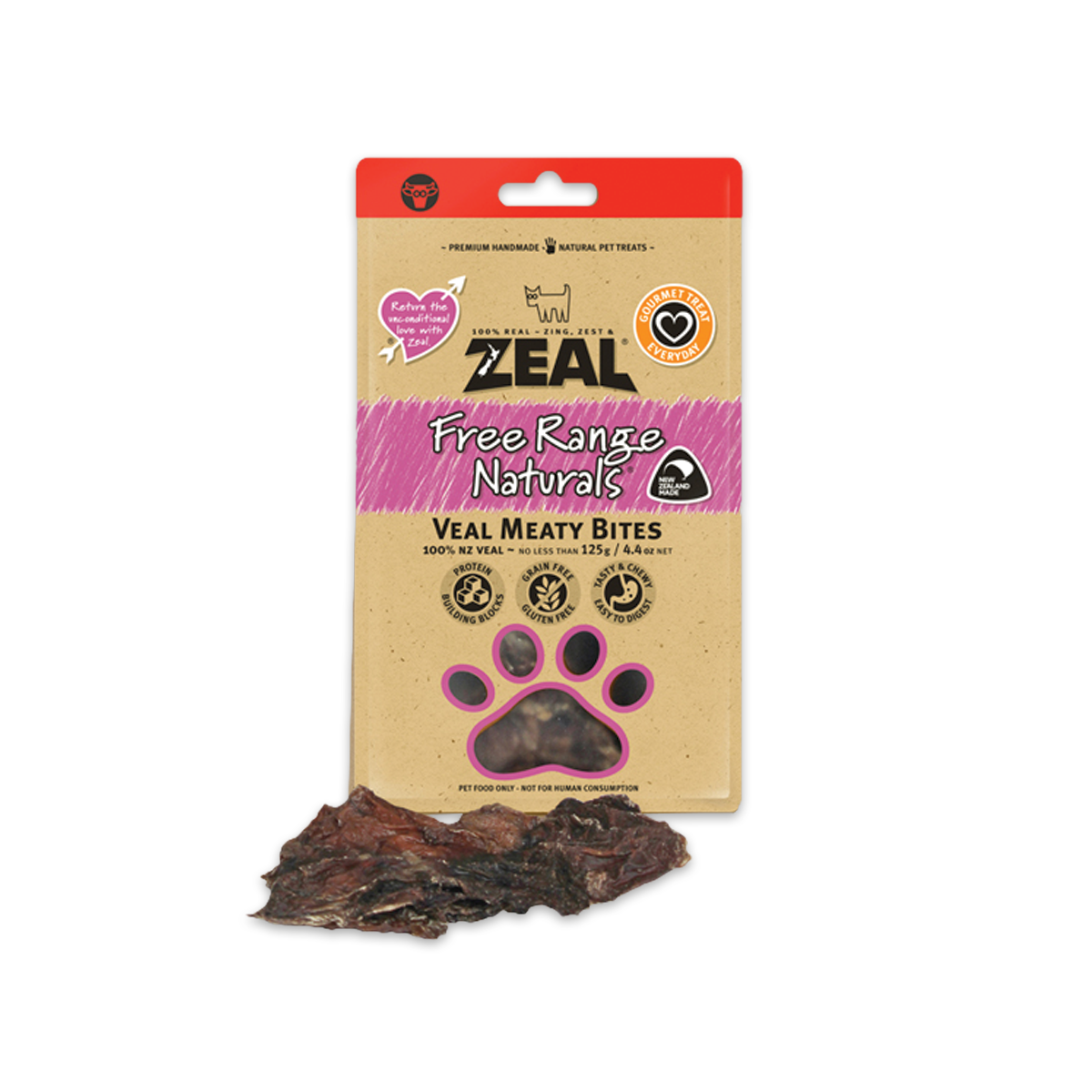 Zeal Freeze Dried Veal Meaty Bites 125g - Thịt bê sấy cho chó
