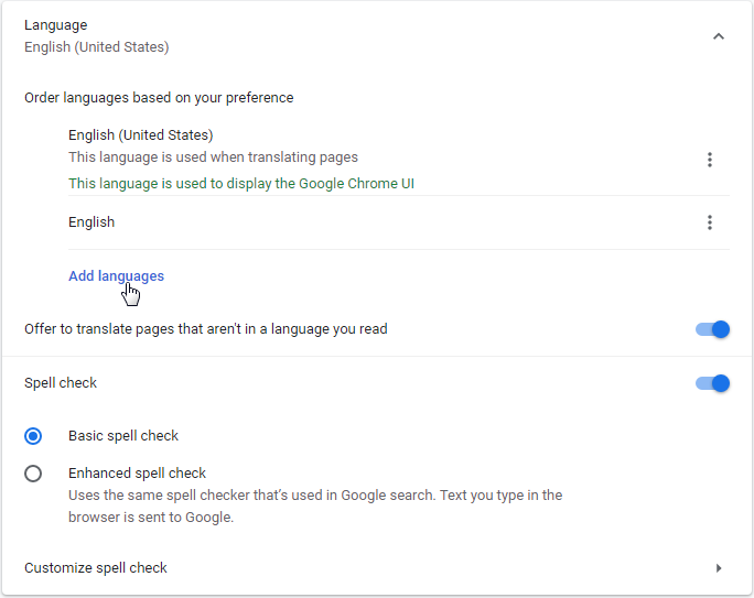 Google Chrome Thay đổi ngôn ngữ ưa thích 