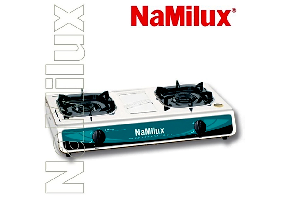 Mã sản phẩm: Namilux NA-701(5,11)AXM  ✔Tên sản phẩm: Bếp ga dương Namilux   ✔Trọng lượng: 4,5 Kg  ✔Kích thước: C140 x R385 x D700 (mm)