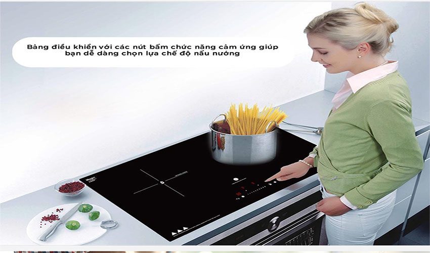Là dòng bếp điện từ đôi hiện đại sang trọng
Thiết kế sang trọng với mặt bếp đen, sáng bóng