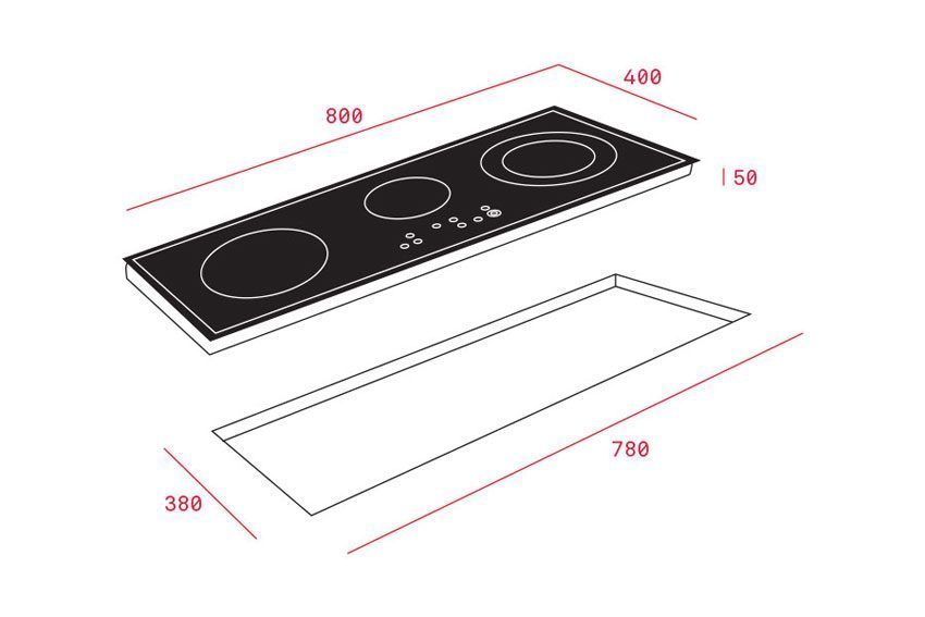 Bếp điện từ, lắp âm
Điều khiển bằng cảm ứng
Mặt bếp bằng kính ceramic, chịu nhiệt