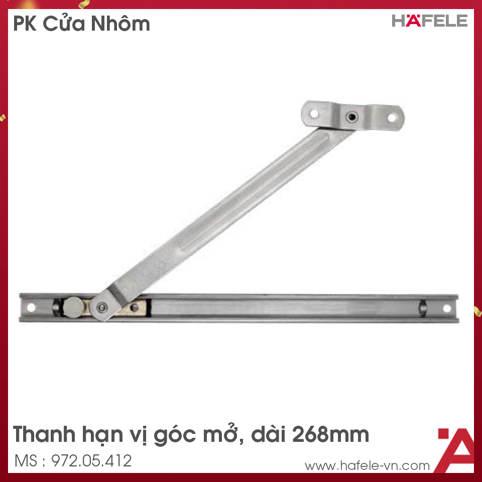 Thanh Hạn Vị Cửa Nhôm 268mm Hafele 972.05.412
