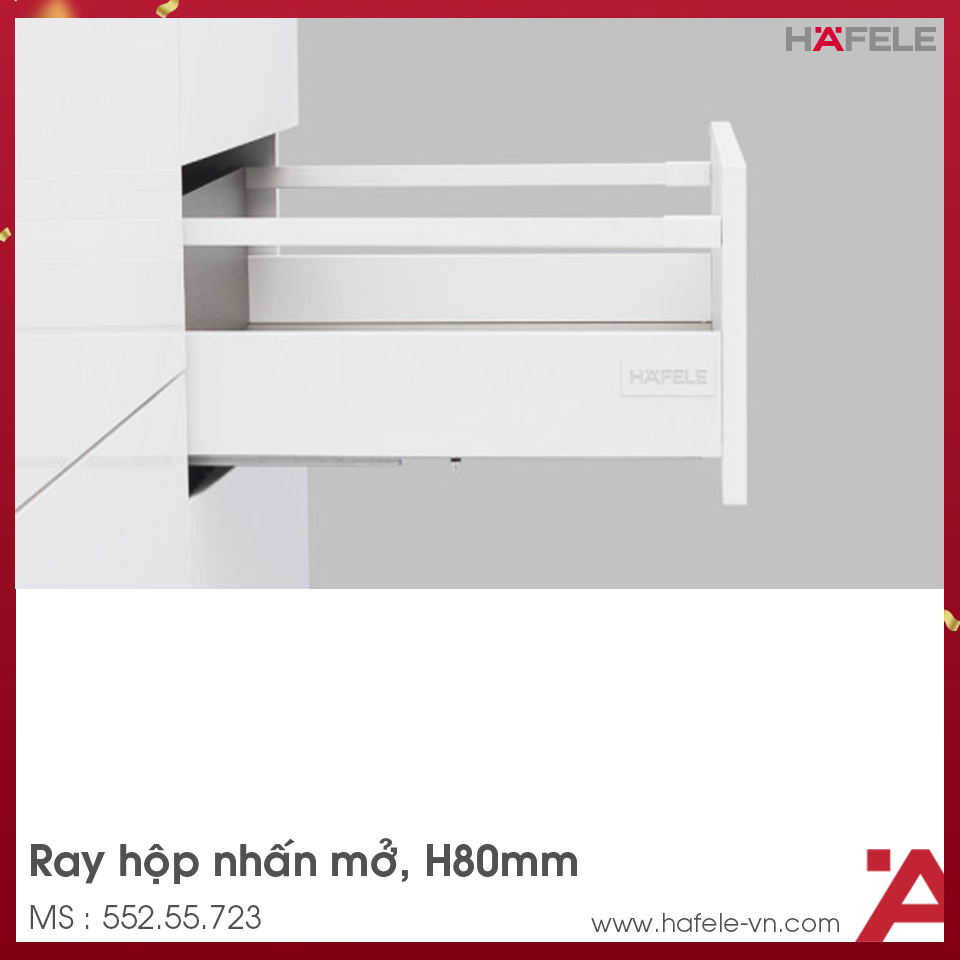Ray Hộp Alto-S Nhấn Mở H80mm Hafele 552.55.723
