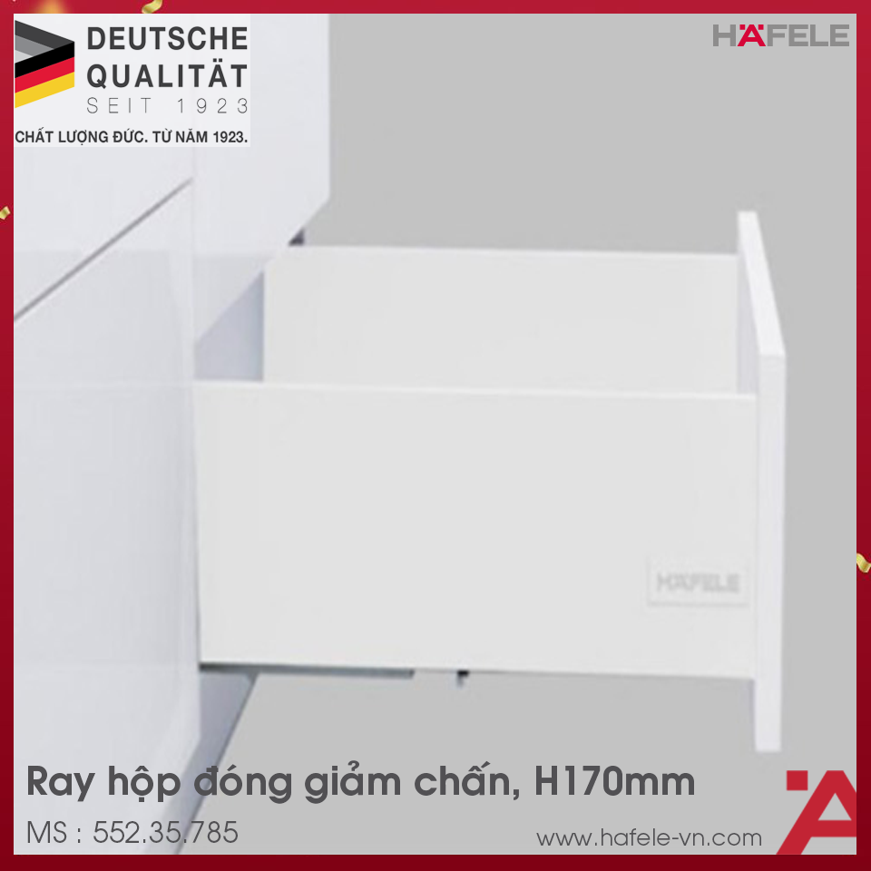 Ray Hộp Alto-S Giảm Chấn H170mm Hafele 552.35.785