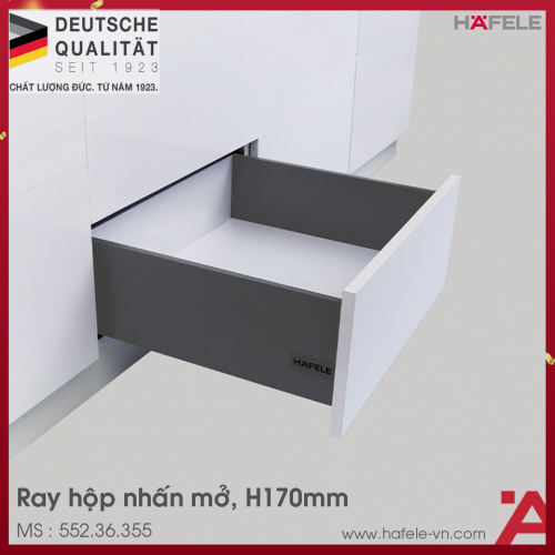 Ray Hộp Alto-S Nhấn Mở H170mm Hafele 552.36.355