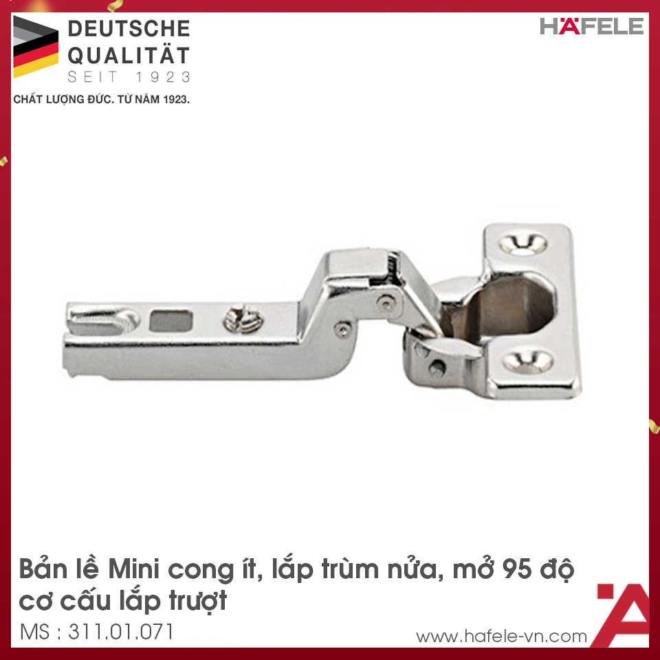 Bản Lề Trùm Nửa Metalla Mini A 110º Hafele 311.01.071