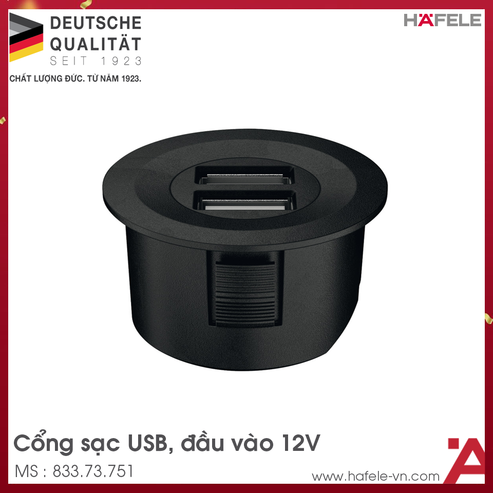 Cổng Sạc USB 12V Hafele 833.73.751