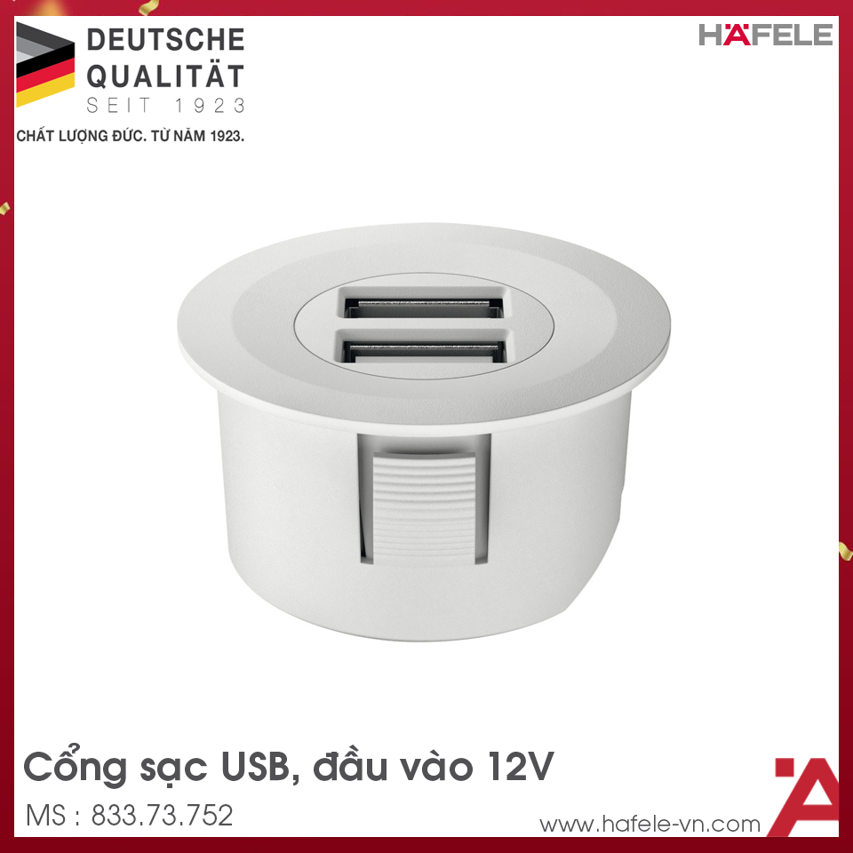 Cổng Sạc USB 12V Hafele 833.73.752