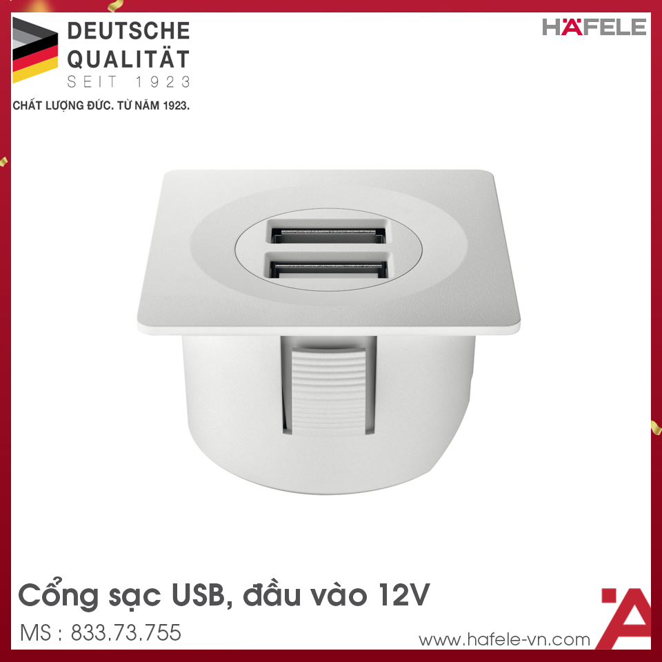 Cổng Sạc USB 12V Hafele 833.73.755