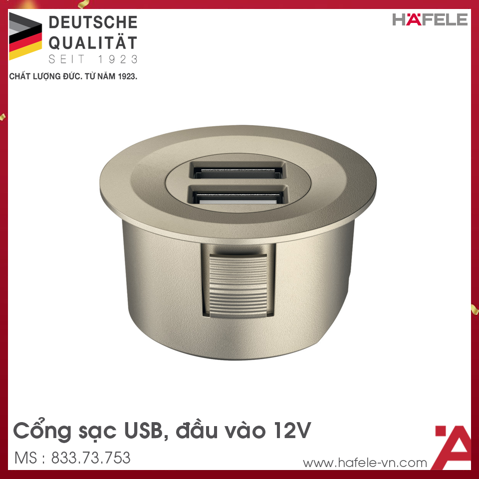 Cổng Sạc USB 12V Hafele 833.73.753