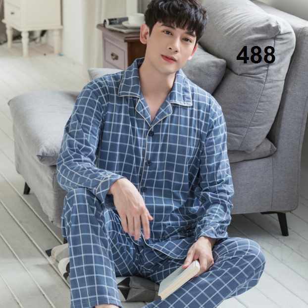 NG489#  - Bộ pyjama nam dài tay cotton hàng nhập - giá 440K