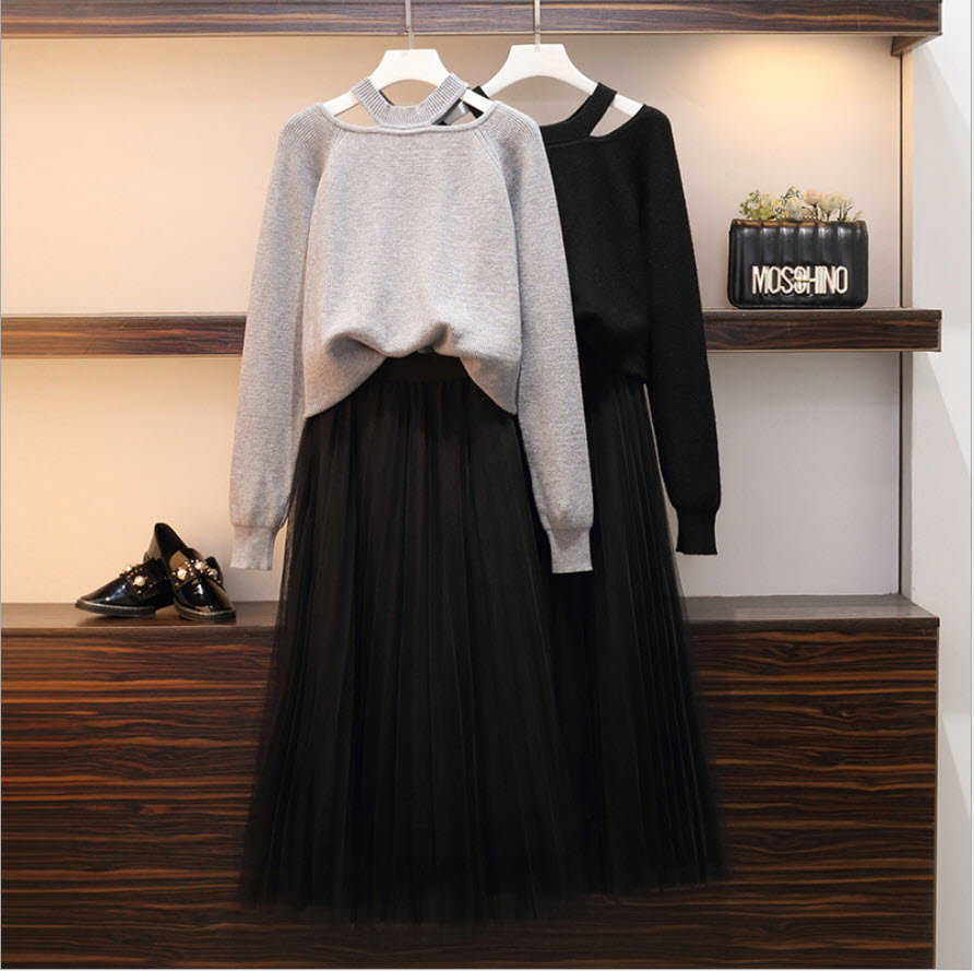 SD1387 - Set áo len và chân váy hàng nhập - giá 620k