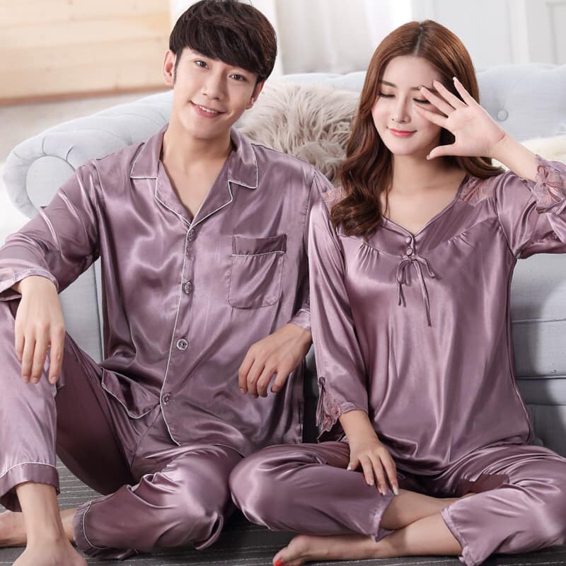 NG623-8805 - Bộ pyjama đôi nam nữ dài tay hàng nhập 370k 1 bộ  