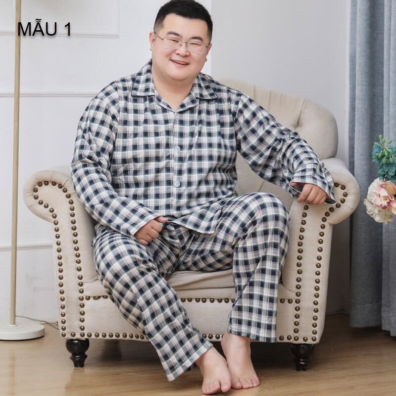 NG0028 - Bộ pyjama nam dài tay cho người mập - giá 400k