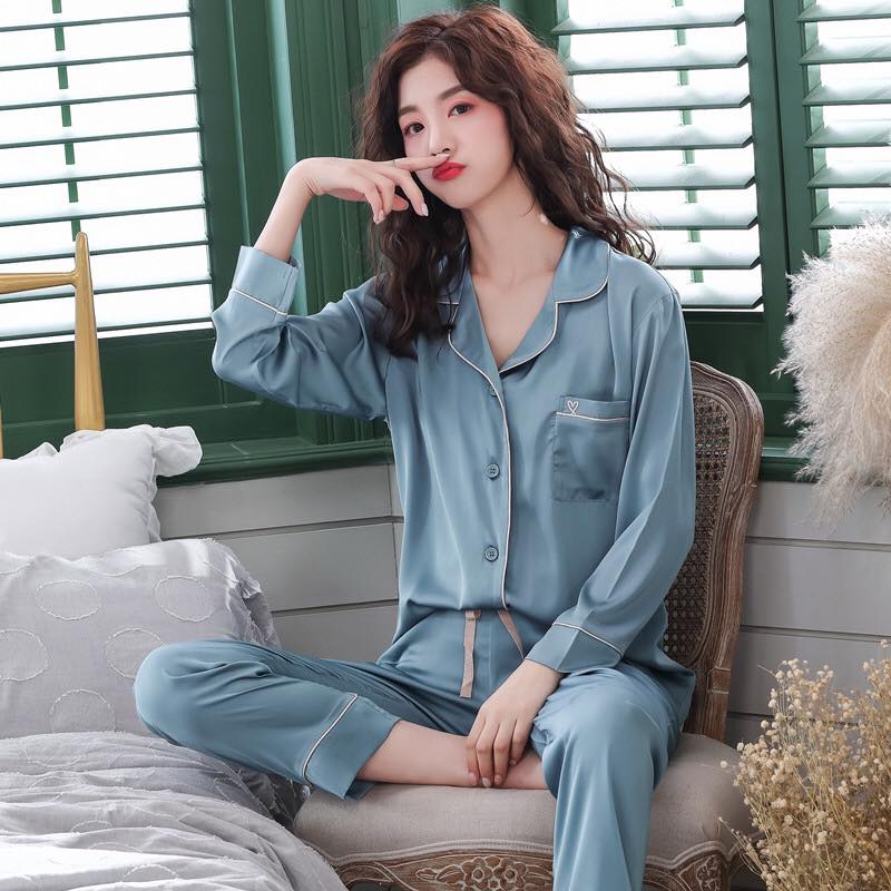 NG9315 - Bộ pyjama nữ dài tay chất lụa hàng nhập - giá 490k