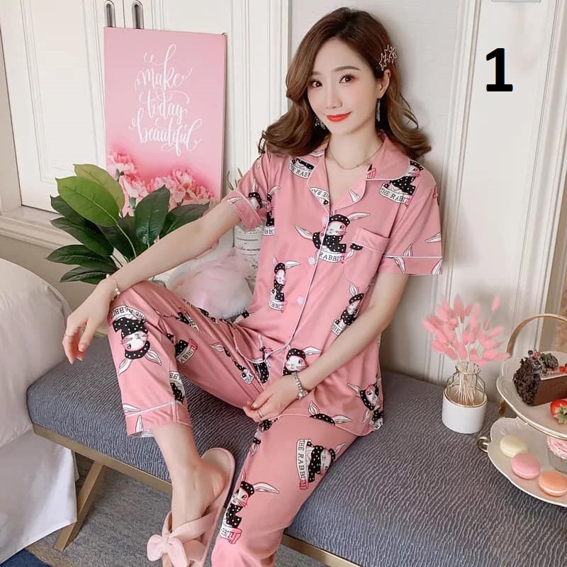 NG40575 - Bộ pyjama nữ quần dài hàng nhập - giá 200k
