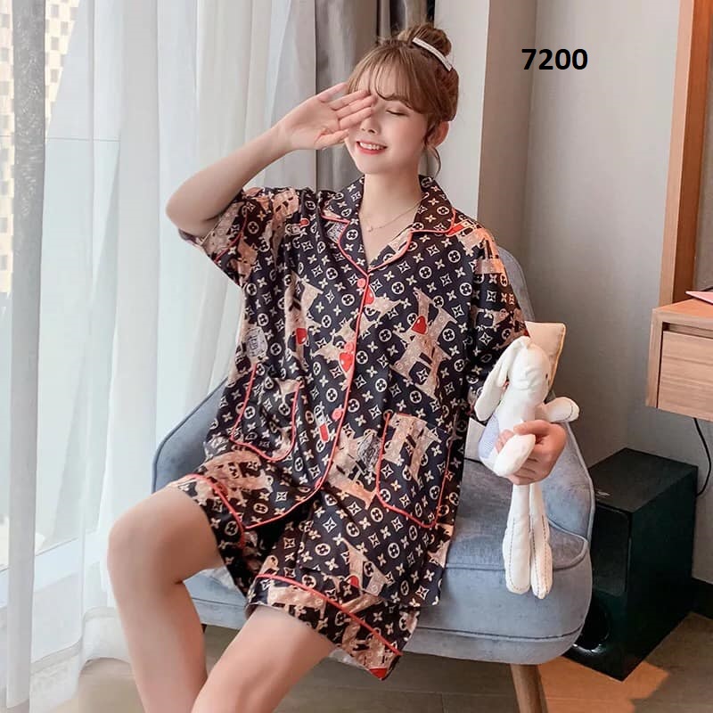 NG7200 - Bộ pyjama nữ ngắn chất lụa hàng nhập - giá 280k