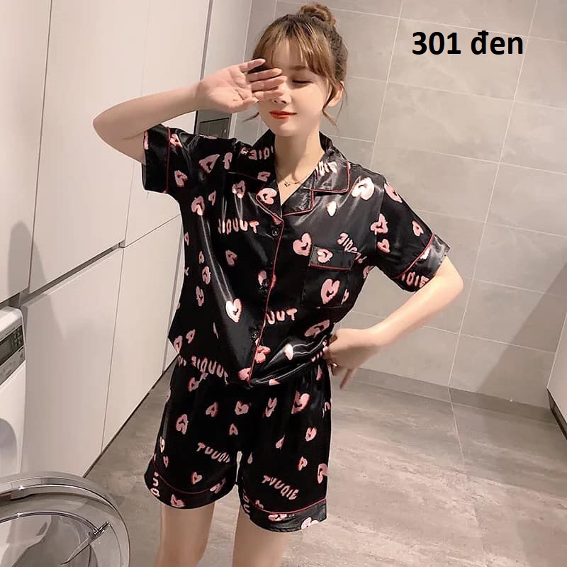 NG3301 - Bộ pyjama nữ ngắn hè chất lụa hàng nhập - giá 230k