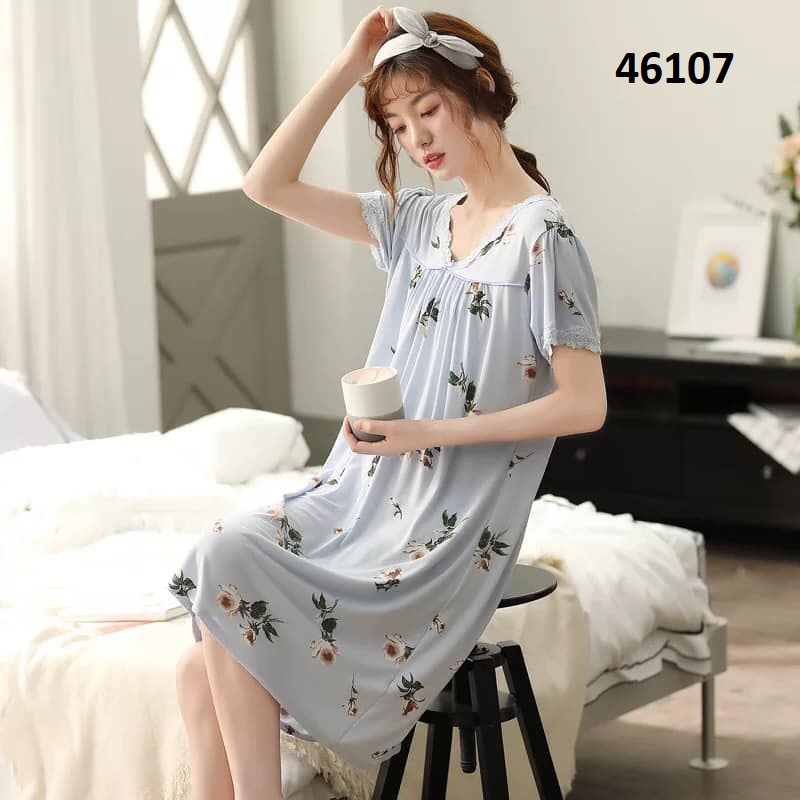 DN46107 - Đầm mặc nhà chất cotton hàng nhập - giá 410k