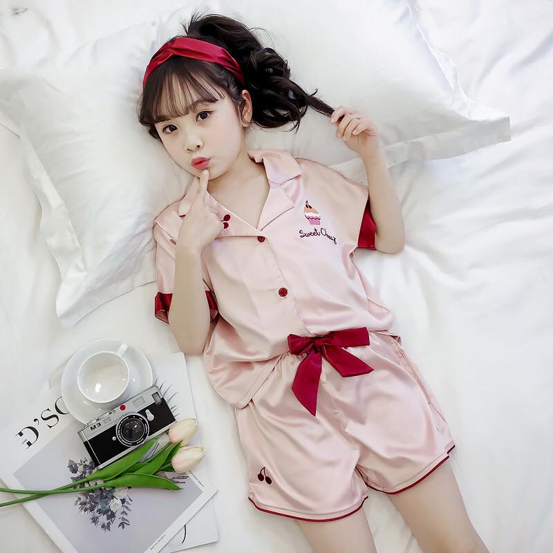 NB4152 - Bộ pyjama lụa bé gái hàng nhập - giá 300k