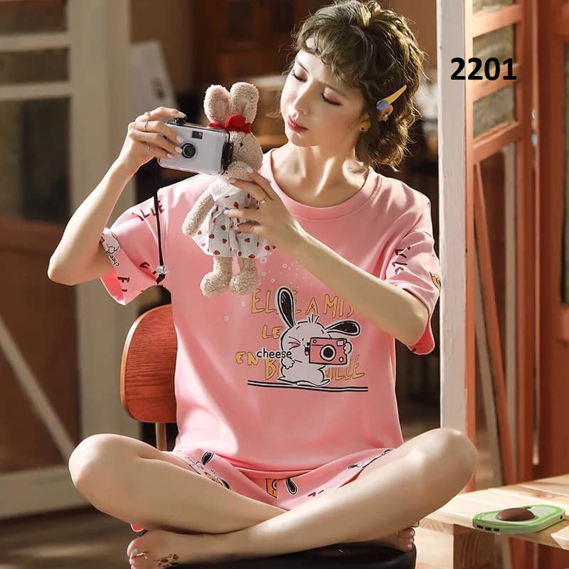 MN2201 - Bộ mặc nhà nữ hè chất cotton hàng nhập - giá 200k