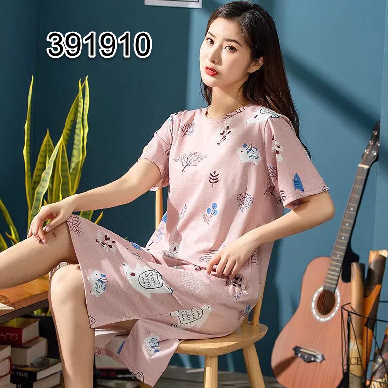 391910 -1 - Đầm mặc nhà chất cotton hàng nhập - giá 230k