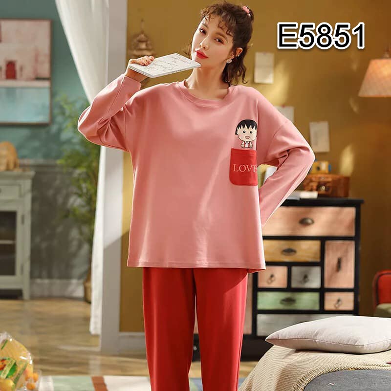 E5851 - Bộ mặc nhà nữ dài tay hàng nhập - giá 340k