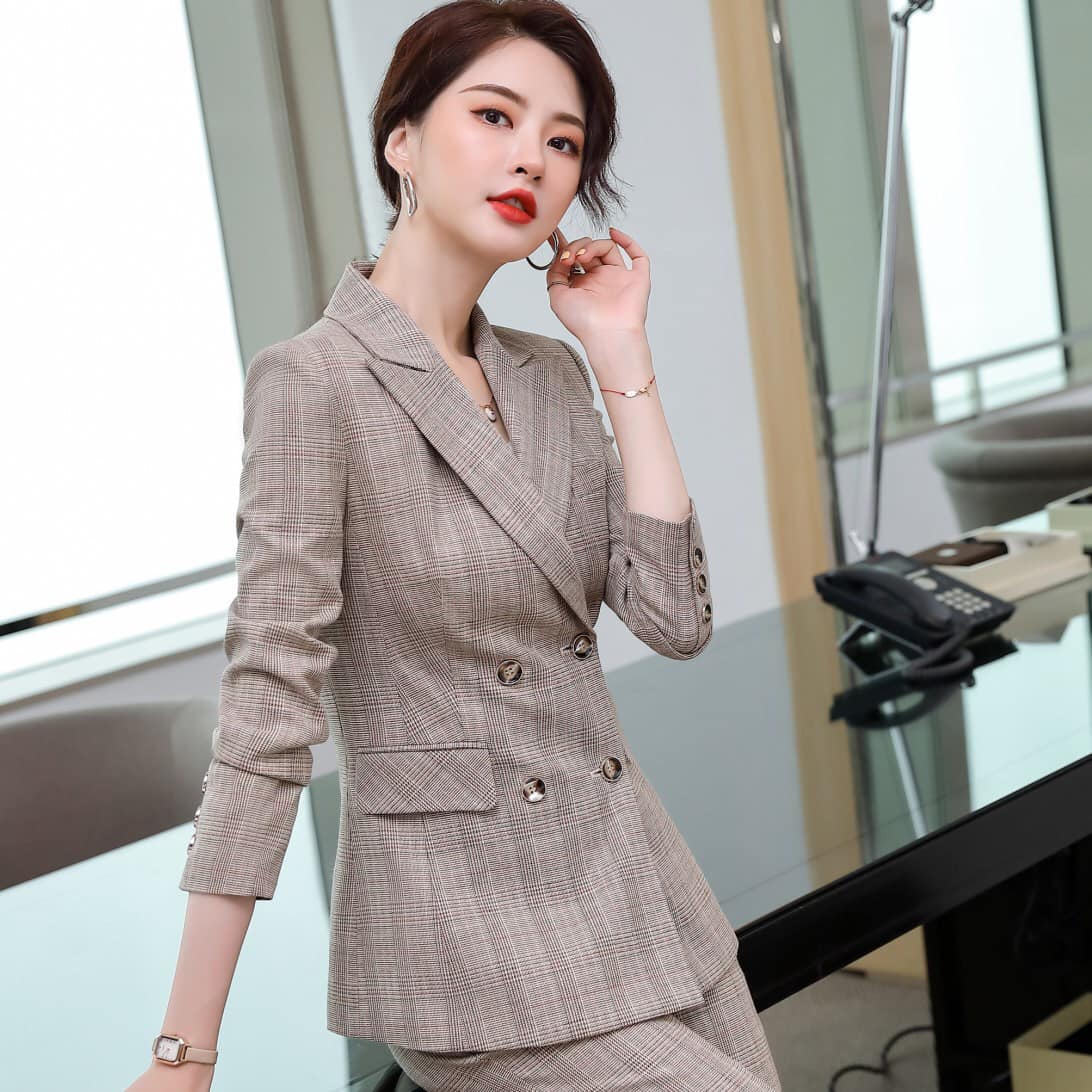 KY9965 - Bộ vest nữ 2CT gồm áo vest và quần hàng nhập - giá 980k