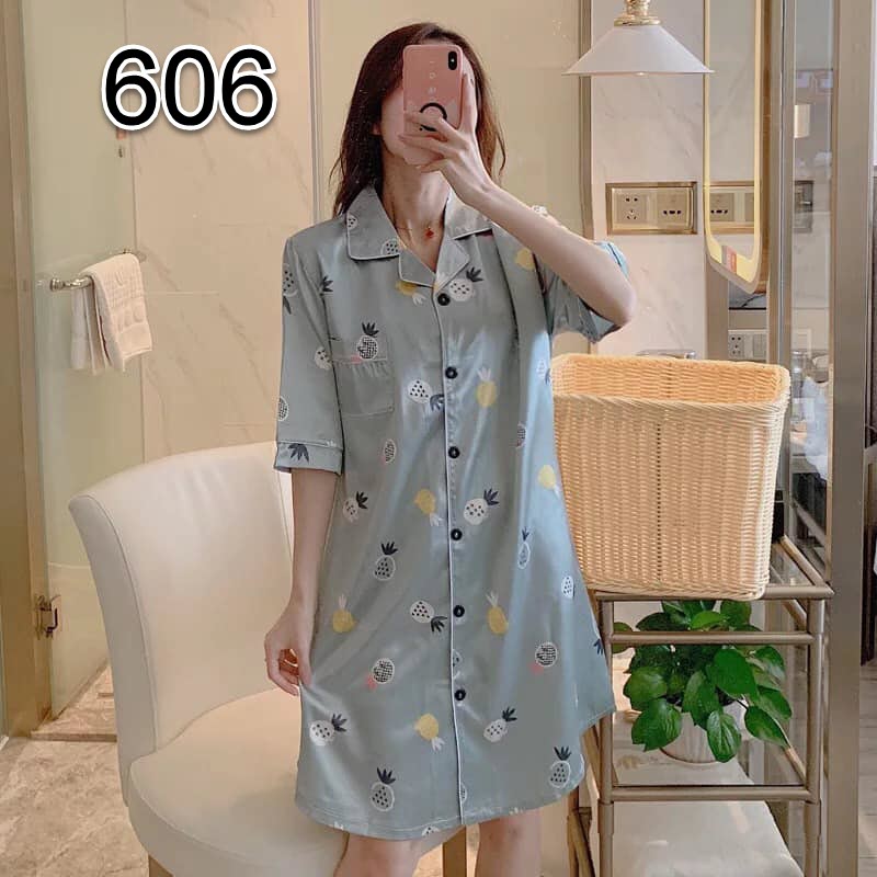 DN8506 - Đầm mặc nhà nữ chất lụa hàng nhập - giá 230k