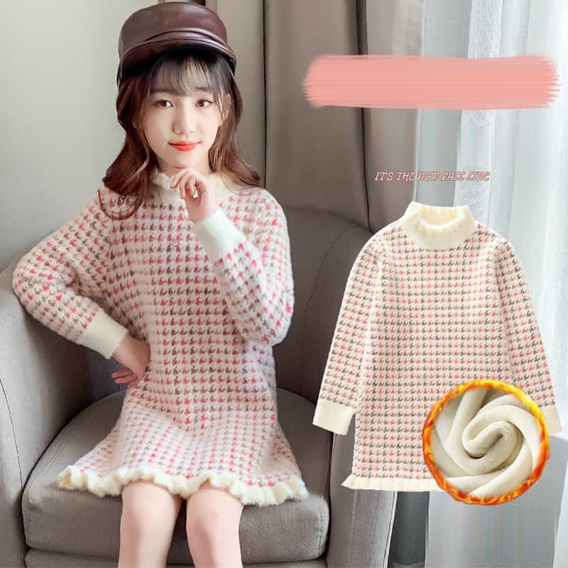 M3032 - Đầm len bé gái thu đông hàng nhập - giá 350k