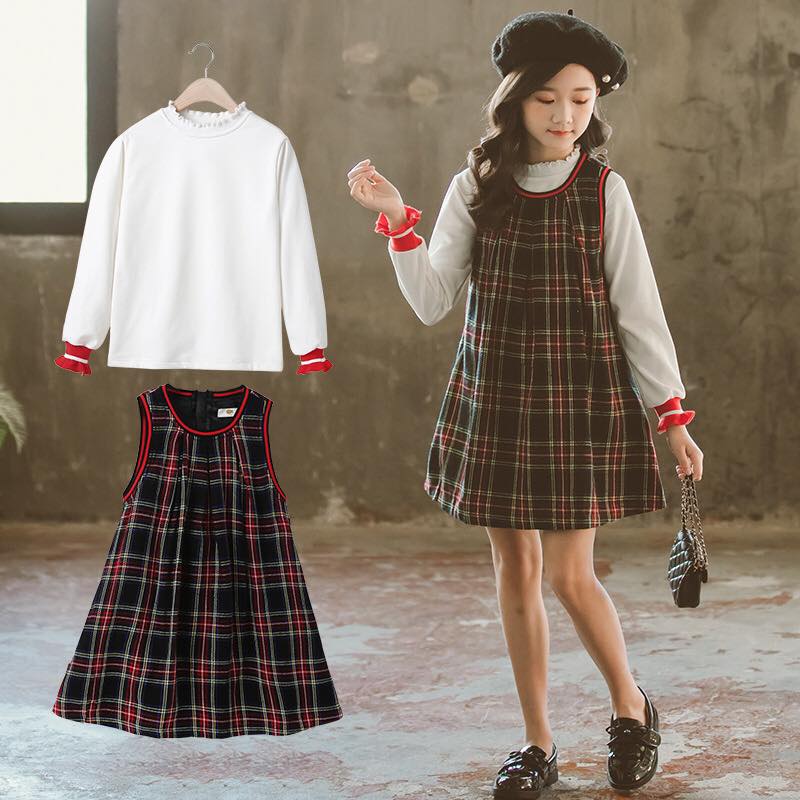CCS013 - Set áo và đầm xòe bé gái mùa thu hàng nhập - giá 590k