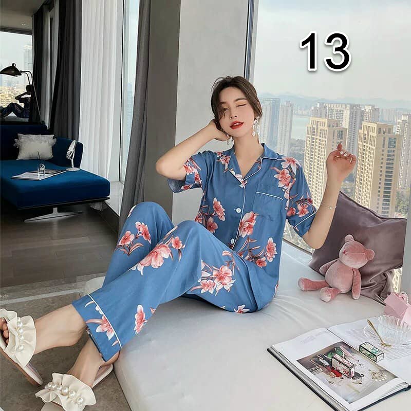 NG2501-1 - Bộ pyjama nữ ngắn tay hàng nhập - giá 360k