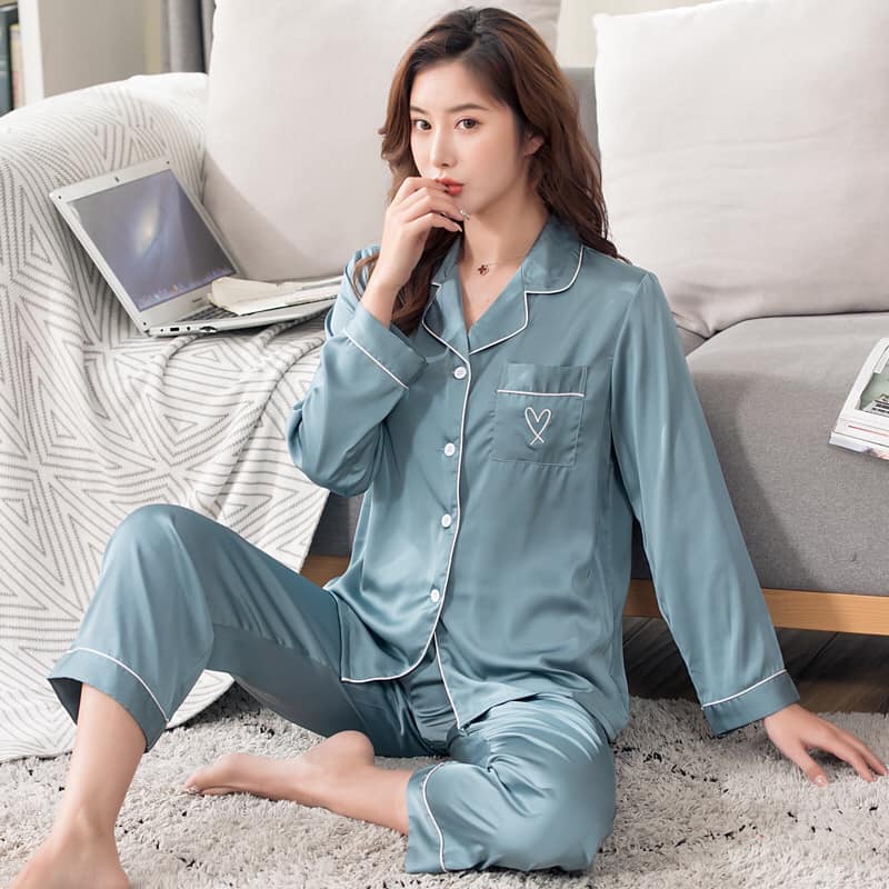 202003 - Bộ pyjama nữ dài tay chất lụa hàng nhập - giá 430k