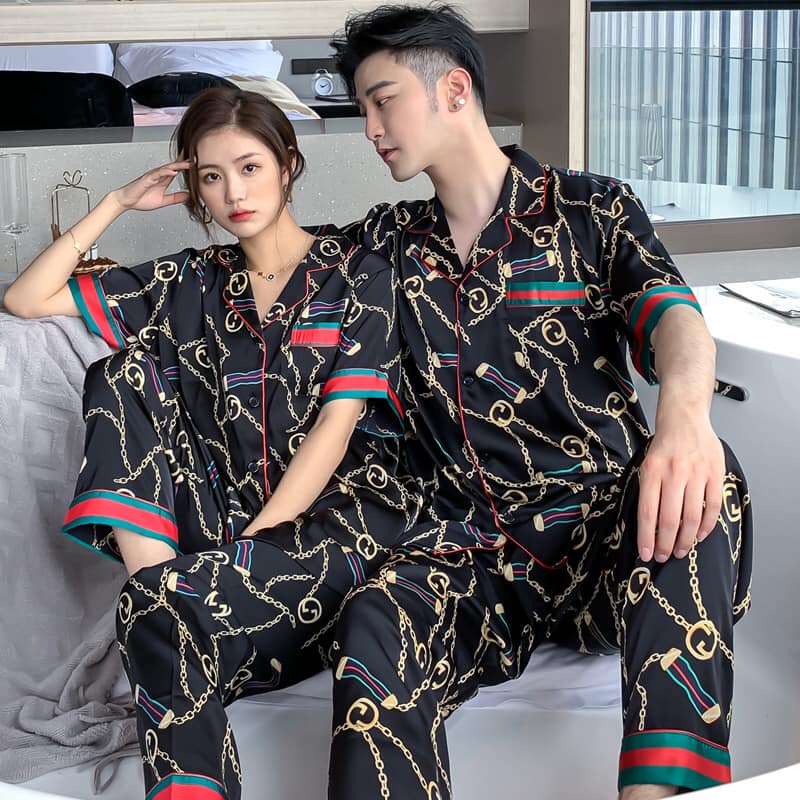 NG8755 - Bộ pyjama đôi nam nữ chất lụa hàng nhập - giá 470k/ 1 bộ