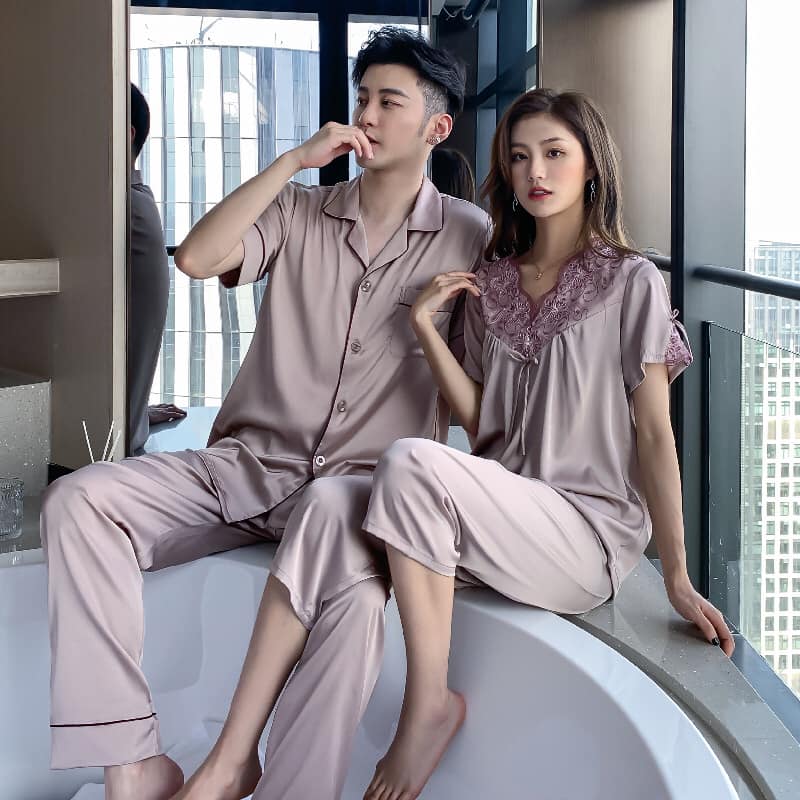 NG8753 - Bộ pyjama đôi nam nữ chất lụa hàng nhập - giá 440k/1 bộ