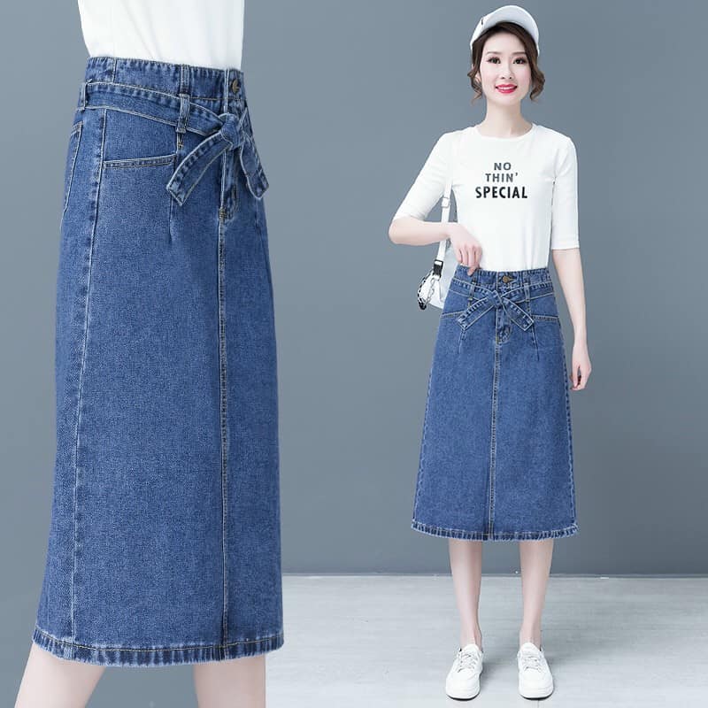 9005P56 - Chân váy jean nữ dáng dài hàng nhập - giá 560k