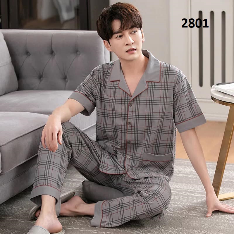 NG2910 - Bộ pyjama nam ngắn tay cotton hàng nhập - giá 620k