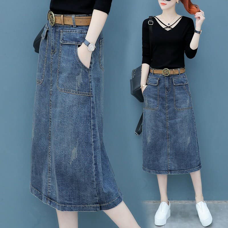 R76812 - Chân váy jean nữ hàng nhập - giá 580k