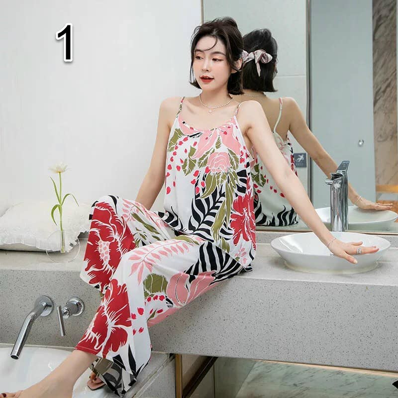 NG9921 - Bộ mặc nhà nữ hai dây quần dài hàng nhập - giá 250k