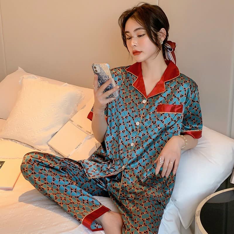 NG2218 - Bộ pyjama nữ chất lụa hàng nhập - giá 240k