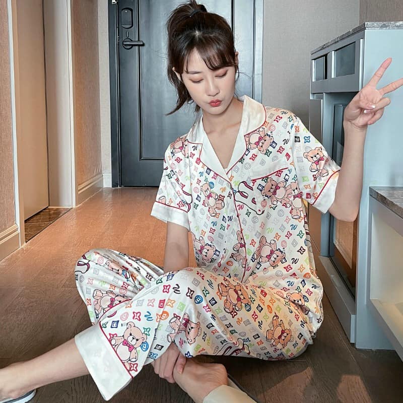 NG3021 - Bộ pyjama nữ chất lụa hàng nhập - giá 490k