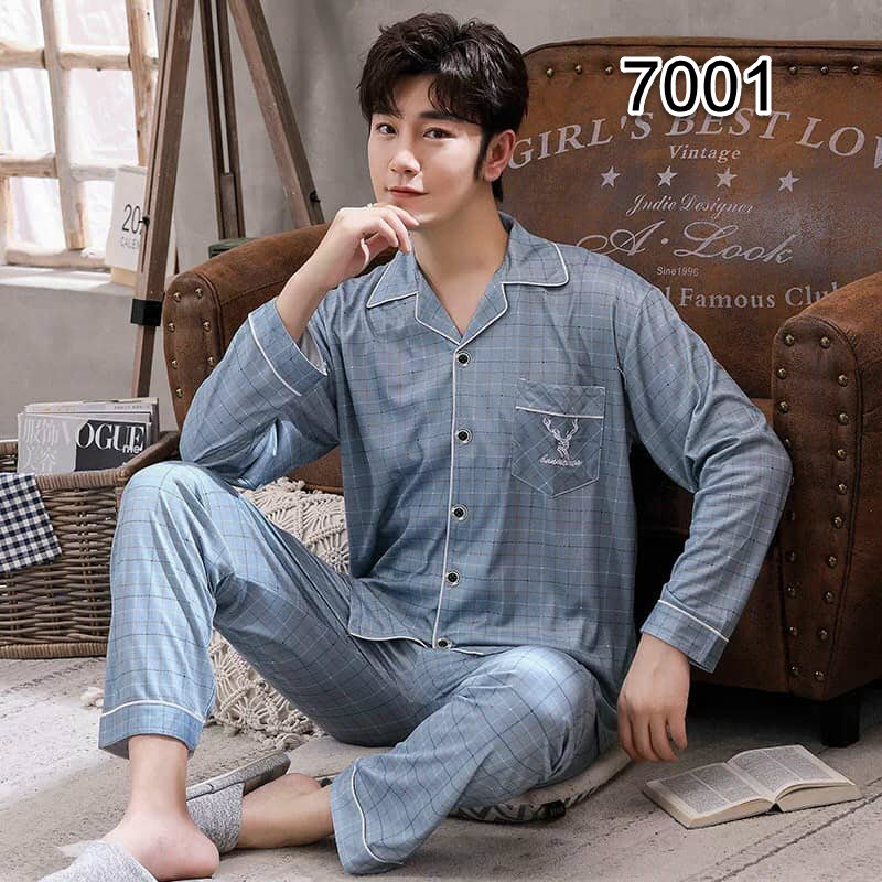 NG7001 - Bộ pyjama nam cotton dài tay hàng nhập - giá 290k