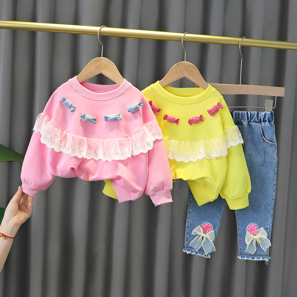 MC0112 - Set áo và quần jean mùa thu bé gái hàng nhập - giá 290k